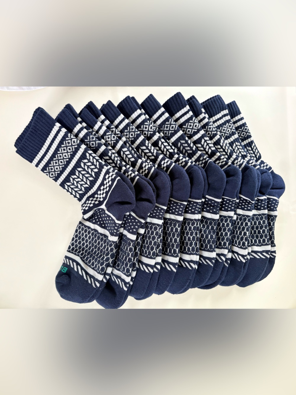 Bombas 10-Pack Cushioned Athletic Half Calf Socks Navy Size M